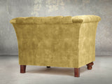 Darcy Chesterfield Chair In Olive Vintage Velvet
