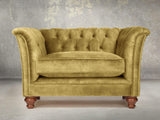 Darcy Chesterfield Chair In Olive Vintage Velvet