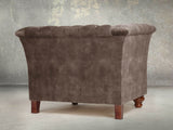 Darcy Chesterfield Chair In Otter Vintage Velvet