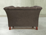 Darcy Chesterfield Chair In Pewter Ol' School Leather