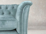Darcy Chesterfield Chair In Summer Mist Vintage Velvet