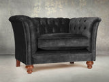 Darcy Chesterfield Snuggler In Black Cat Vintage Velvet