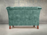 Darcy Chesterfield Snuggler In Ocean Storm Vintage Velvet
