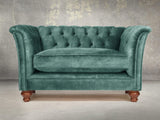 Darcy Chesterfield Snuggler In Ocean Storm Vintage Velvet