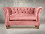 Darcy Chesterfield Snuggler In Pink Blush Vintage Velvet