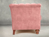 Darcy Chesterfield Snuggler In Pink Blush Vintage Velvet