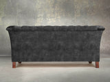 Darcy Snug 2 Seat Chesterfield Sofa In Black Cat Vintage Velvet