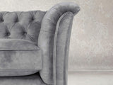Darcy Snug 2 Seat Chesterfield Sofa In Dove Vintage Velvet