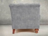 Darcy Snug 2 Seat Chesterfield Sofa In Dove Vintage Velvet
