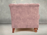Darcy Snug 2 Seat Chesterfield Sofa In Dusky Pink Vintage Velvet