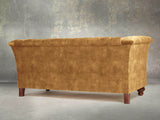 Darcy Snug 2 Seat Chesterfield Sofa In Gold Vintage Velvet