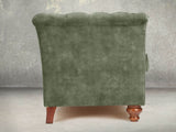 Darcy Snug 2 Seat Chesterfield Sofa In Jade Vintage Velvet