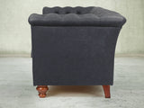 Darcy Snug 2 Seat Chesterfield Sofa In Midnight Ol' School Leather