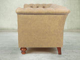 Darcy Snug 2 Seat Chesterfield Sofa In Mushroom Ol' School Leather