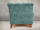 Darcy Snug 2 Seat Chesterfield Sofa In Ocean Storm Vintage Velvet