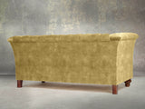 Darcy Snug 2 Seat Chesterfield Sofa In Olive Vintage Velvet
