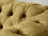 Darcy Snug 2 Seat Chesterfield Sofa In Olive Vintage Velvet