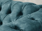 Darcy Snug 2 Seat Chesterfield Sofa In Teal Vintage Velvet