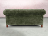 Elsa 2 Seat Chesterfield Sofa In Jade Vintage Velvet