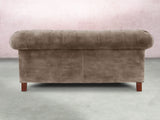 Elsa 2 Seat Chesterfield Sofa In Otter Vintage Velvet