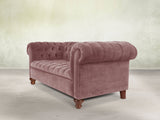 Elsa 2 Seat Chesterfield Sofa In Pink Lush Velvet