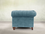 Elsa 2 Seat Chesterfield Sofa In Sky Lush Velvet