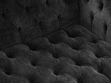 Elsa 3 Seat Chesterfield Sofa In Black Cat Vintage Velvet
