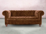 Elsa 3 Seat Chesterfield Sofa In Burnt Umber Vintage Velvet