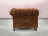 Elsa 3 Seat Chesterfield Sofa In Burnt Umber Vintage Velvet