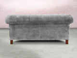 Elsa 3 Seat Chesterfield Sofa In Dove Vintage Velvet