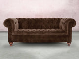 Elsa 3 Seat Chesterfield Sofa In Hickory Vintage Velvet