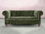 Elsa 3 Seat Chesterfield Sofa In Jade Vintage Velvet