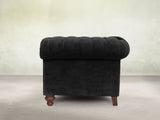 Elsa 3 Seat Chesterfield Sofa In Jet Black Lush Velvet