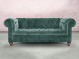 Elsa 3 Seat Chesterfield Sofa In Ocean Storm Vintage Velvet