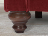 Elsa 3 Seat Chesterfield Sofa In Red Lush Velvet