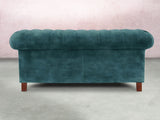 Elsa 3 Seat Chesterfield Sofa In Teal Vintage Velvet