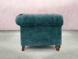 Elsa 3 Seat Chesterfield Sofa In Teal Vintage Velvet