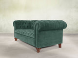 Elsa Bigger 3 Seat Chesterfield Sofa In Aqua Lush Velvet
