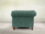 Elsa Bigger 3 Seat Chesterfield Sofa In Aqua Lush Velvet