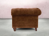Elsa Bigger 3 Seat Chesterfield Sofa In Burnt Umber Vintage Velvet