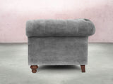 Elsa Bigger 3 Seat Chesterfield Sofa In Dove Vintage Velvet