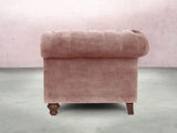 Elsa Bigger 3 Seat Chesterfield Sofa In Dusky Pink Vintage Velvet