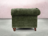 Elsa Bigger 3 Seat Chesterfield Sofa In Jade Vintage Velvet