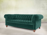 Elsa Bigger 3 Seat Chesterfield Sofa In Kingfisher Lush Velvet