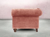 Elsa Bigger 3 Seat Chesterfield Sofa In Pink Blush Vintage Velvet
