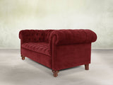 Elsa Bigger 3 Seat Chesterfield Sofa In Red Lush Velvet