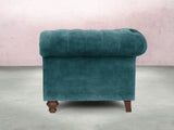 Elsa Bigger 3 Seat Chesterfield Sofa In Teal Vintage Velvet