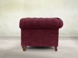 Elsa Bigger 3 Seat Chesterfield Sofa In Wine Lush Velvet