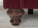 Elsa Bigger 3 Seat Chesterfield Sofa In Wine Lush Velvet
