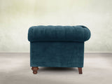 Elsa Snug 2 Seat Chesterfield Sofa In Blue Lush Velvet
